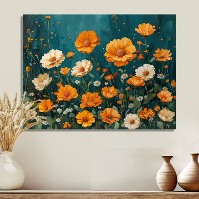 «Yellow Yellow Summer Meadow Marigolds I», reproduction d'art murale souci