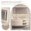 Meuble-lavabo mural 43,31 po en bois d'hévéa massif avec miroir-731477011