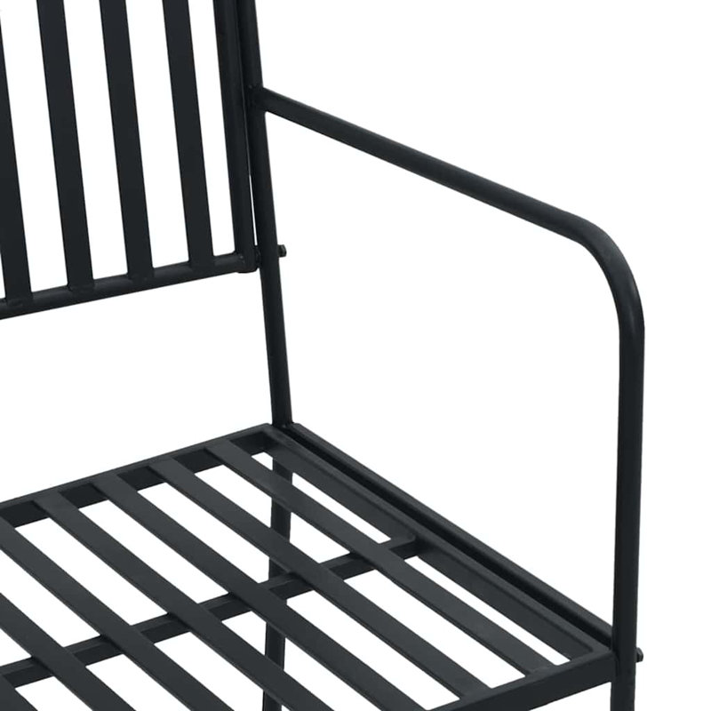 Steel Outdoor Bench, Black