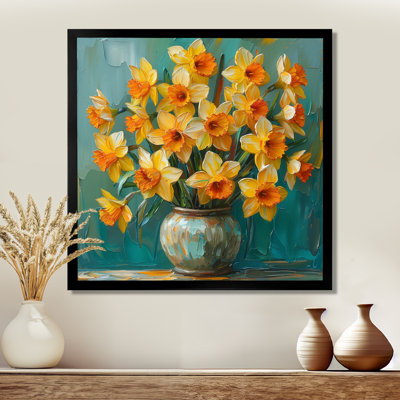 Bloom, orange, nature morte, jonquilles II - Jonquilles, art mural, salon