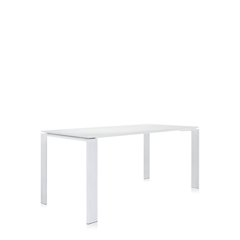 Four Square Dining Table, White, White, 28" H x 62" W x 31" D