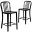 Commercial Grade Metal Indoor-Outdoor Stool with Vertical Slat Back-1824115526-1824115529