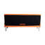 Lit double 67 po orange avec table basse pour le bureau, 3 postures réglables, revêtement en velours, pieds en métal, assemblage facile dans le salon, 2 sièges, table de bureau multifonctionnelle en mousse-189548805
