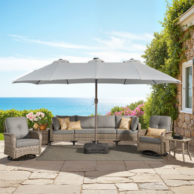 Parasol de marché rectangulaire avec base 14,5 pi x 8,5 pi