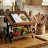 2-Tier Solid Wood Countertop Literature Rack