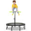Albricus Freeport Park in. Round Fitness Trampoline with Handlebar-139612962