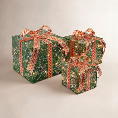 Pre-Lit Sisal Gift Box Set
