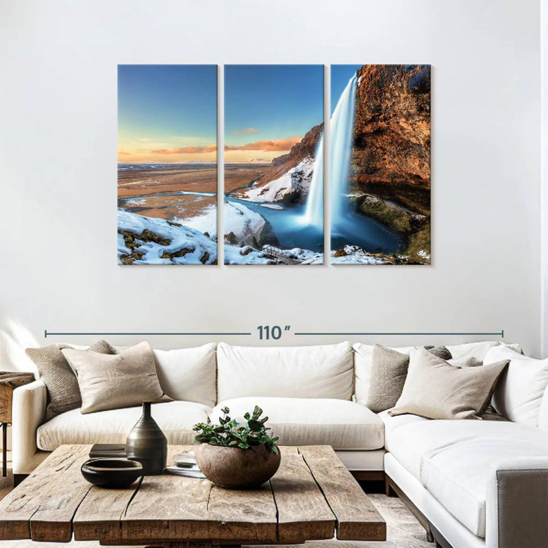 Alvord Seljalandsfoss Waterfall Scenery, 48" H x 74" W