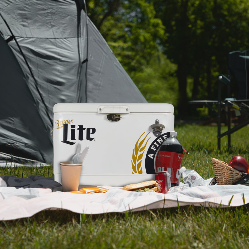 Miller Lite Ice Chest Cooler with Bottle Opener, 51L (54 qt), 85 Cans