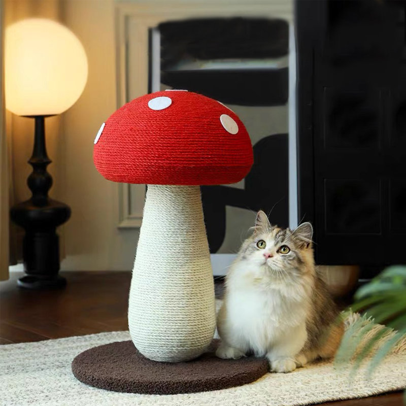 Faline Mushroom-Shaped 19.7'' Cat Scratcher, Sisal Cat Scratching Post for Indoors, Large (19.7" H x 13.8" W x 13.8" D)