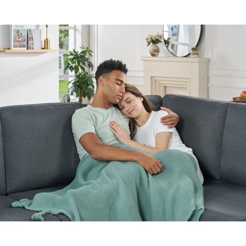 Sofa Bed, Sleeper Sofa with Pull Out Bed & Storage Seat, L Shape Sofa for Living Room, Beige Linen
