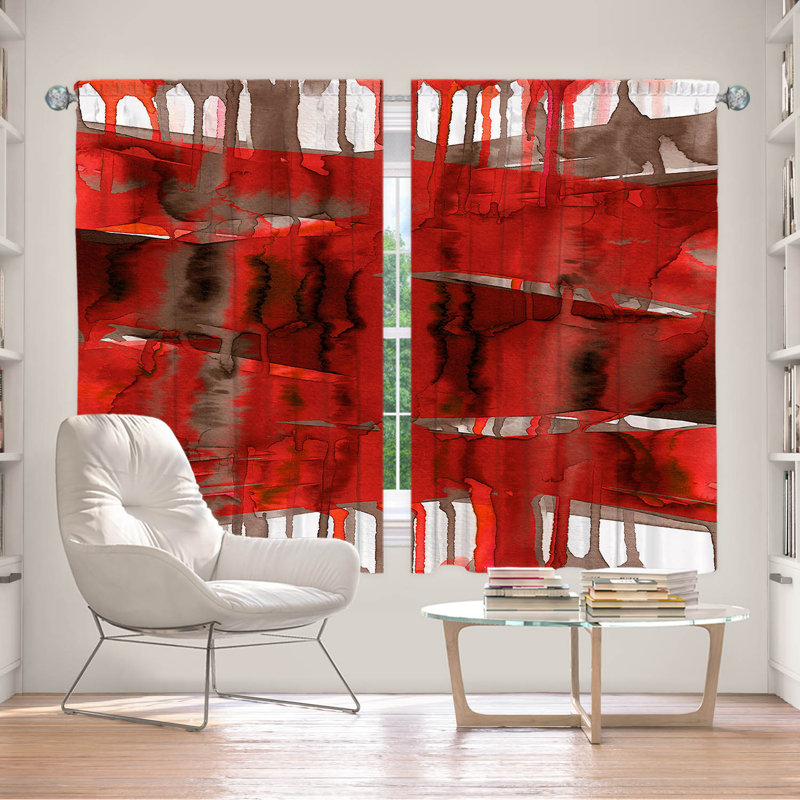 Jemine Room Darkening Curtain Pair, Bright Red, 56" W x 78" L