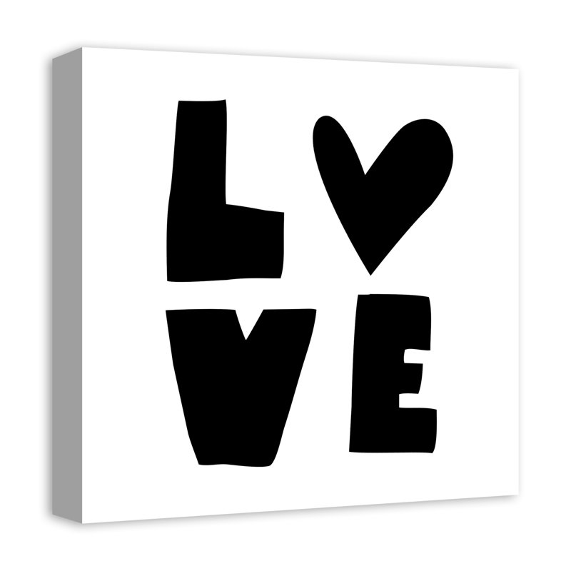 « love », art encadré Mallette, Toile tendue, H 16 po x l 16 po x P 1,25 po