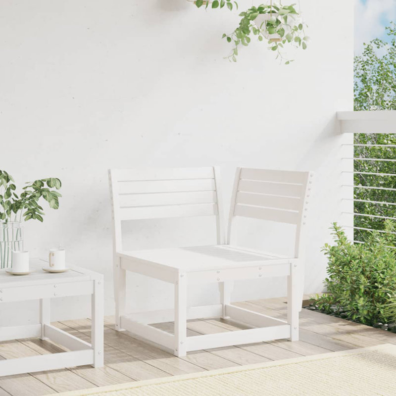 Vanita Wood Outdoor Lounge Chair, White