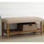 Banc de siège capitonné beige et chêne-487690443
