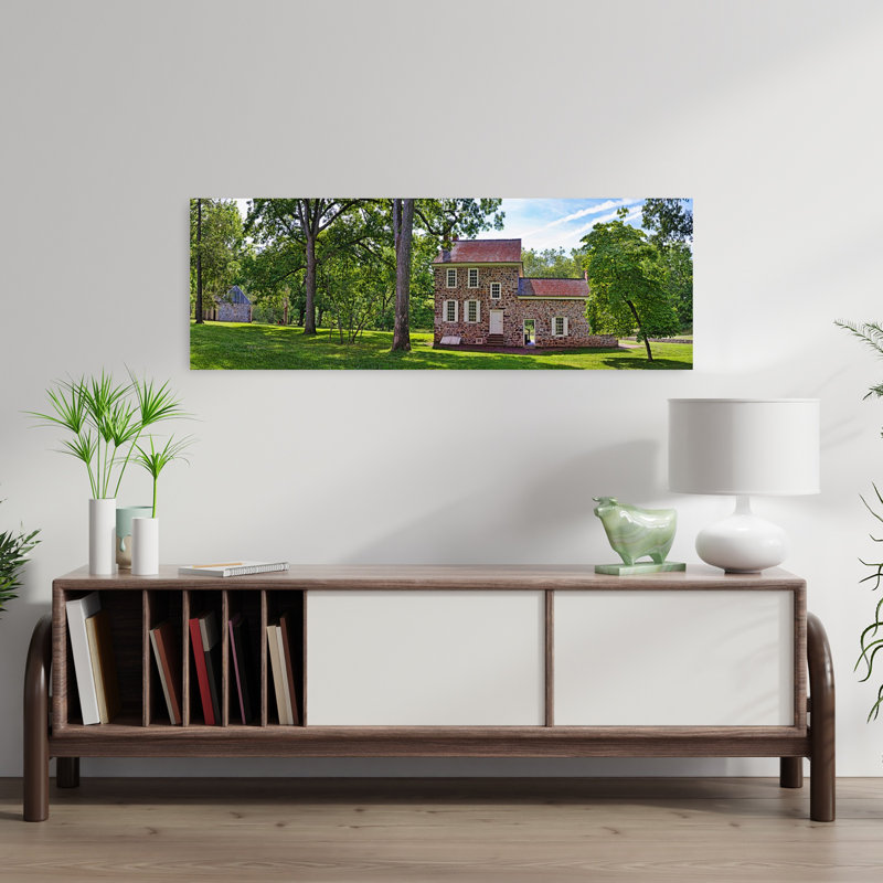 Facade of a building Washington's Headquarters Valley Forge National Historic Park Philadelphia Pennsylvania USA 1 Piece Wrapped Canvas Panoramic Wall Art