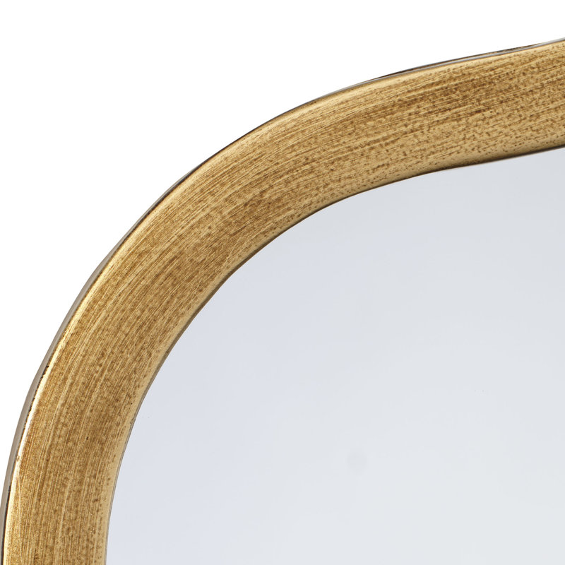 Haslingden Wavy Iron Floor Mirror, Antique Brass, 38" x 24"