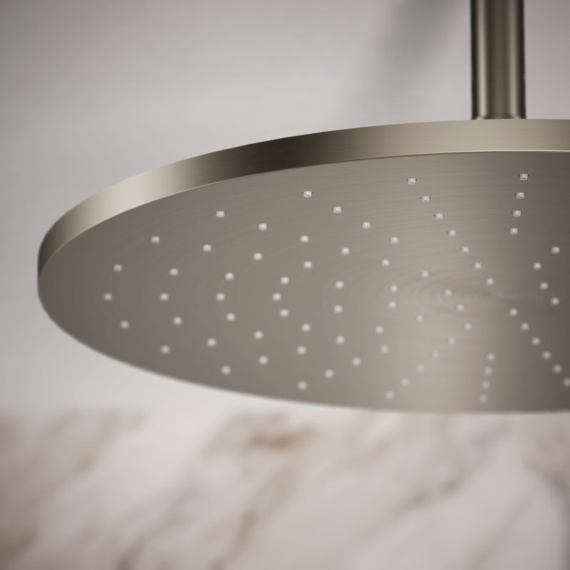 Contemporary Round 14" Rainhead with Katalyst Air-Induction Spray, 2.5 Gpm, Vibrant Brushed Nickel