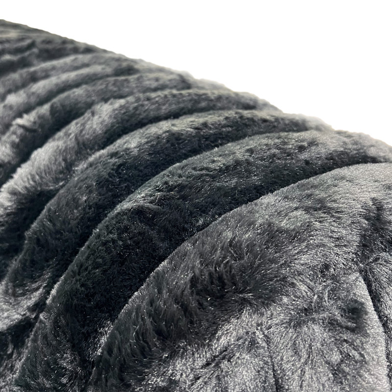 Repose-pieds rembourré rond rond noir Nolan de Roundhill Furniture