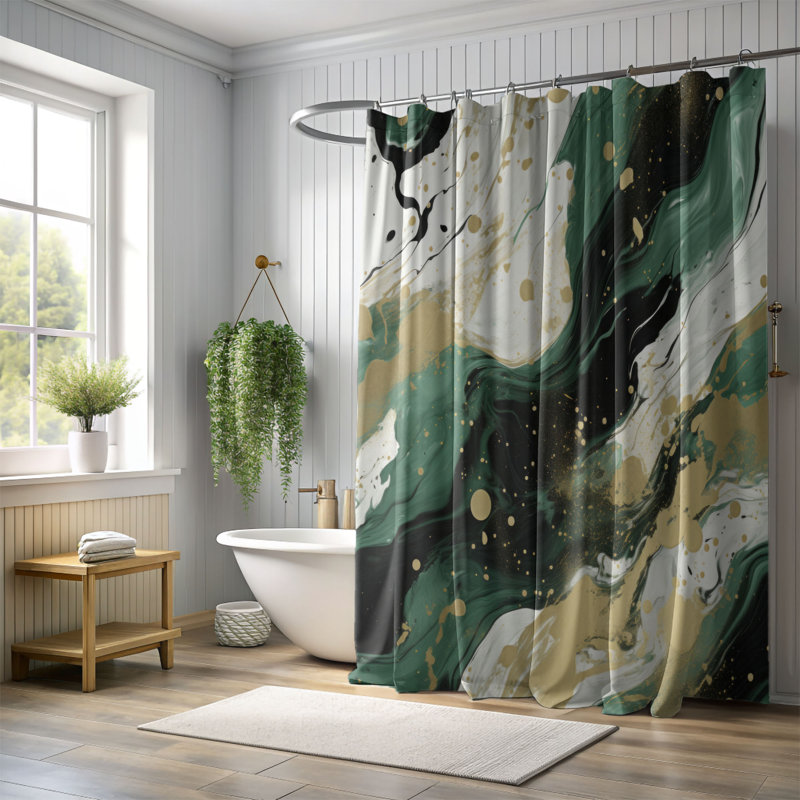 Oil Shades - Rideau de douche Premium, H 74 po x l 71 po