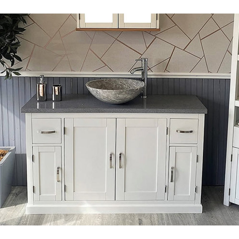 Applewhite 1230mm Single Bathroom Vanity with Vessel Stone Basin