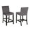 2 tabourets gris en velours - sièges rembourrés doux, garniture attrayante, pieds foncés, protection de plancher, l 18,5 po x P 22,3 po x H 40 po, 26 tabourets contemporains de hauteur d'assise, de 2