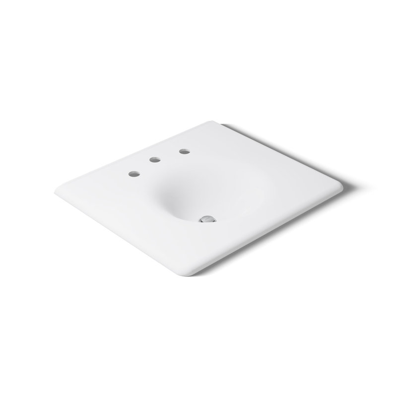 Iron Impressions 26" Single Bathroom Vanity Top, White, 8'' Widespread, White