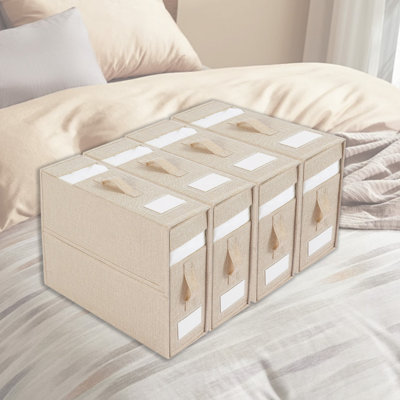 Ensemble de 4 organisateurs de draps pliables avec fenêtres transparentes pour la maison