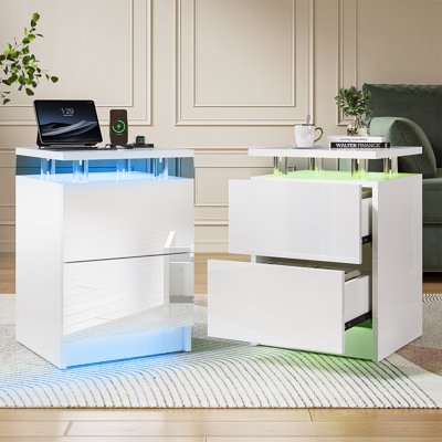 38cm W Acrylic Bedside Table