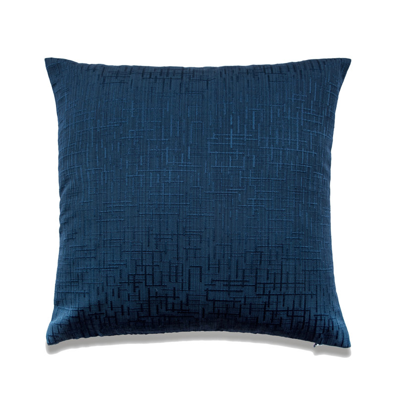 Housse de coussin carré en mélange de coton SEATTLE SOLID, Bleu marine, Housse de coussin seulement - sans coussin