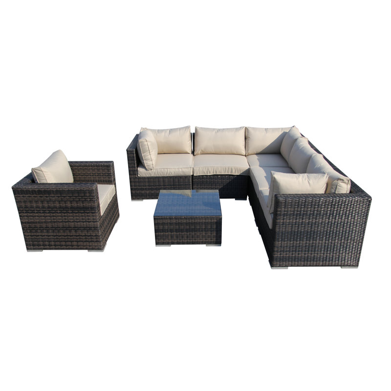 The Long Island 5 Seater Set With Single Seater, Mix Brown