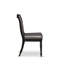L'ensemble de table 5 pièces comprend une table ronde de style Mid-Century et 4 chaises en polyester texturé brun avec dossier haut, finition noire sablée.-1243851098-1251741394
