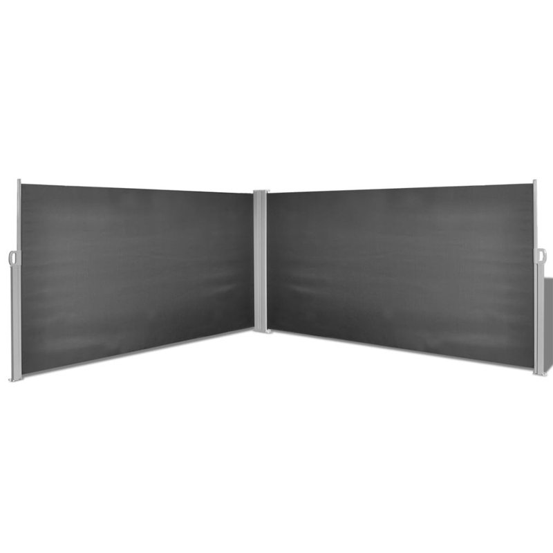 Symple Stuff 6cm W Retractable Side Awning, Black, 1.6m H x 6m W x 1.6m D