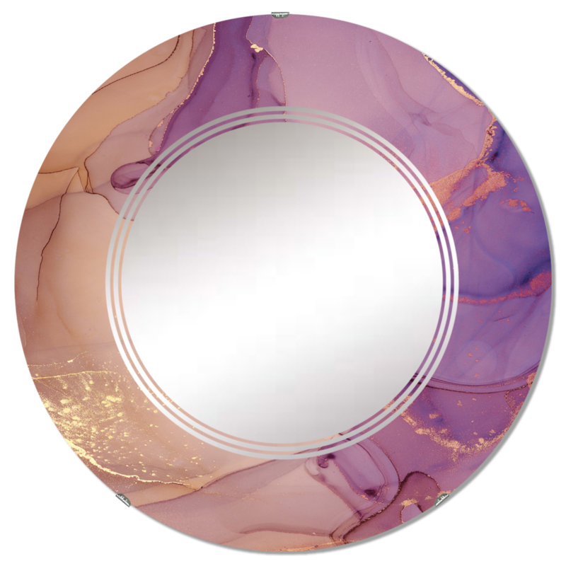 Miroirs muraux mauve et jaune, 24 po x 24 po