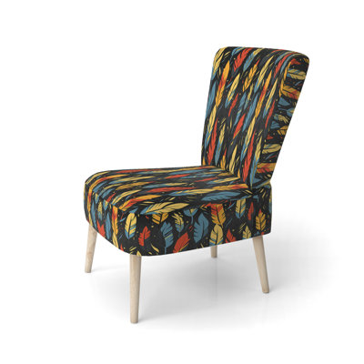 Feather Tribal Fusion - Chaise d'appoint rembourrée moderne et contemporaine