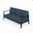 75" All-Weather Aluminum 3-Seat Patio Sofa With Thick Blue Cushions & Black Frame-555479494
