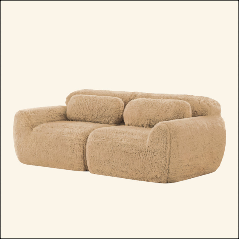 Canapé modulaire à 2 places pour canapé modulaire, conception antidérapante en tissu moelleux et moelleux, éponge haute densité 32D, conception ergonomique sans assemblage, avec coussins décoratifs pour le bureau