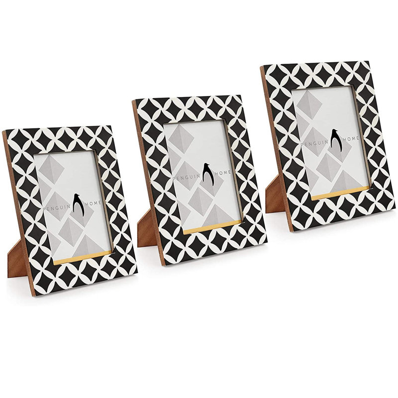 Bevelled Picture Frame, 24cm H x 19.3cm W x 24.3cm D, Black