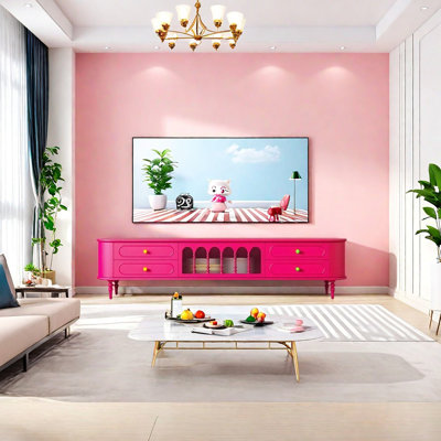Solid Wood TV Stand with Flip-Top Cabinet