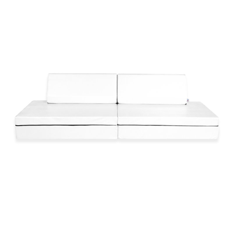 Blocksy Play Couch in White Wipeable Fabric Designed for Active and Imaginative Play, White