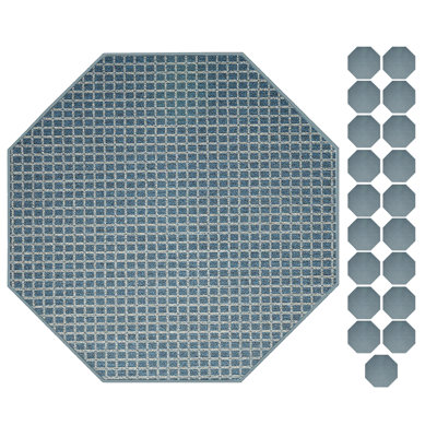 Tapis bleu marine intérieur / extérieur en polyester touffeté à la machine Taryll
