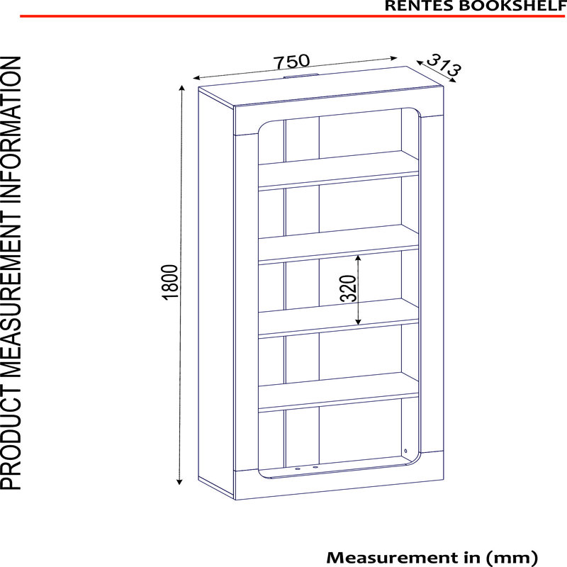 Bibliothèque standard H 70,87 "x l 29,53" Catlett