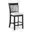 Table de bout moderne de 5 pièces avec table carrée et chaises rembourrées à finition bicolore brun foncé pour les repas à la maison avec sièges en bois crème +