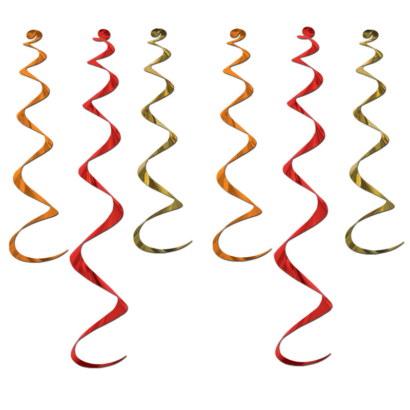 Twirly Whirlys - Pack of 6, Gold/Orange