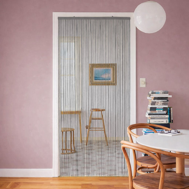 Door Curtain Semi Sheer Curtain Single Panel, Gray
