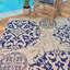 Tapis d'intérieur / extérieur en polypropylène tissé à plat à motif médaillon Solterra Sovana-114547729