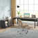 L-Shaped Metal Base Executive Desk