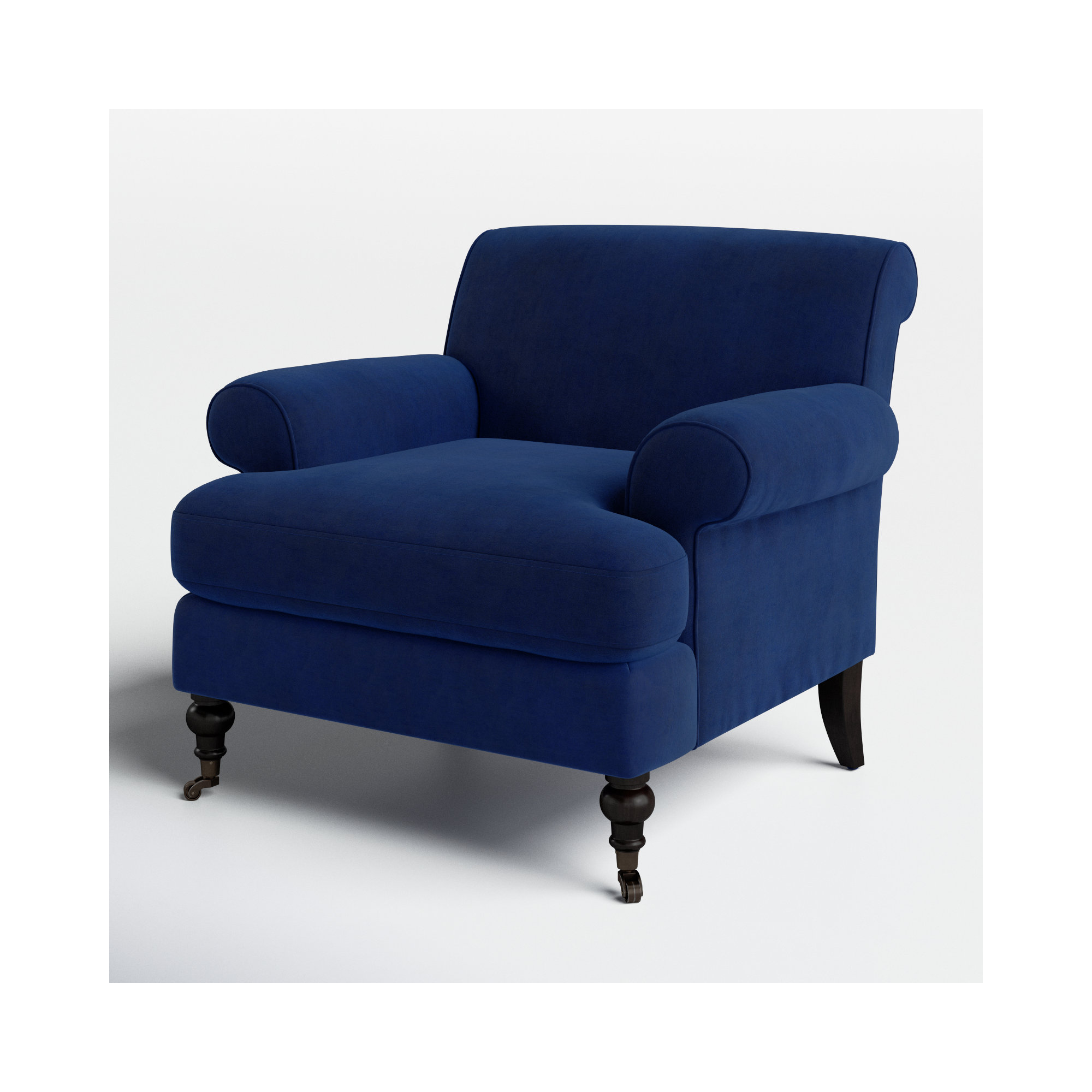 Harbor Upholstered Armchair, Navy Blue Velvet