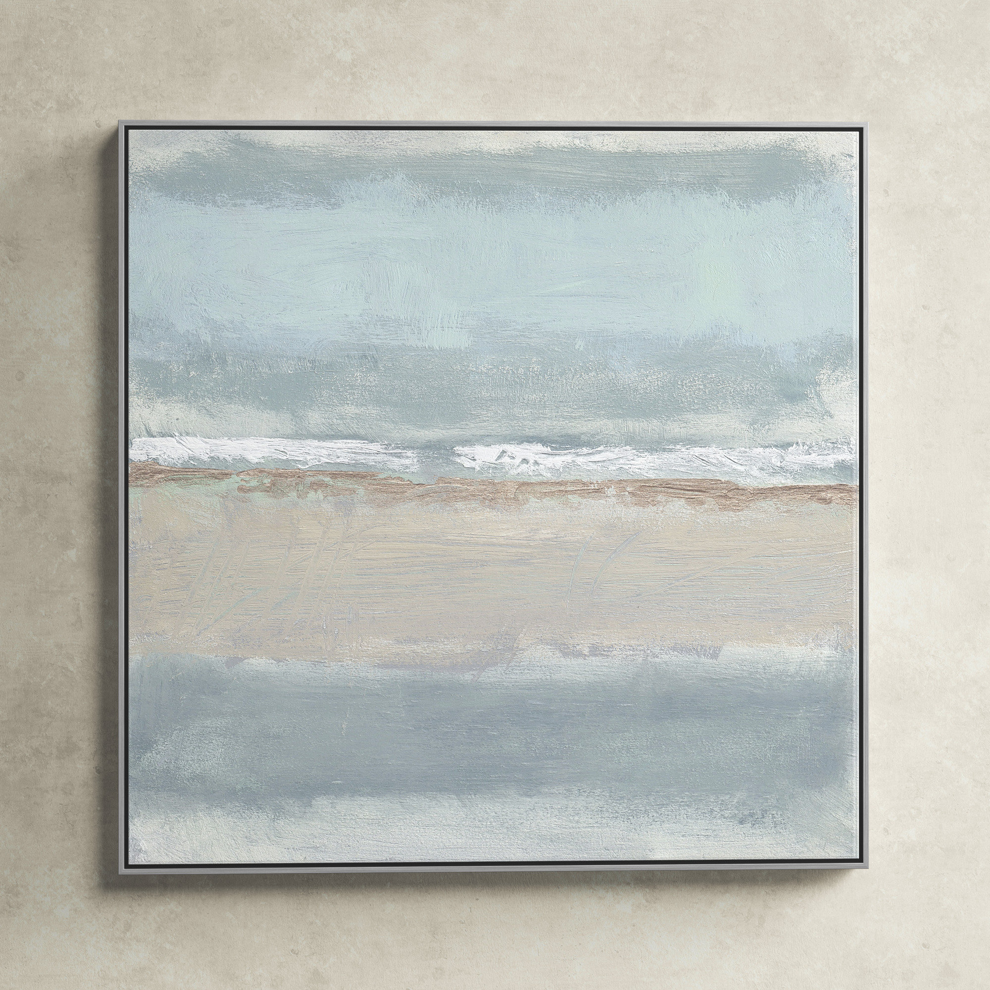 Serenity 1 by Filippo Ioco, 45" H x 45" W x 2" D, Silver 