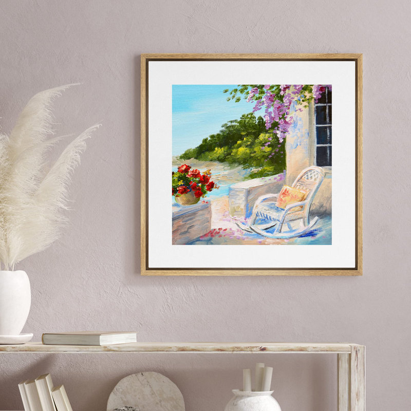 "Mer encadrée sur toile" par Claude Monet, H 24 po x l 24 po, Naturel
